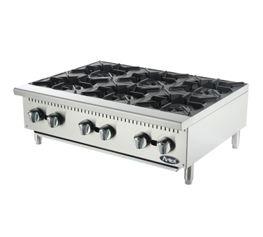 Atosa ACHP-6 36" 6-Burner Countertop Gas Hotplate