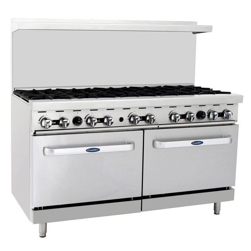 Atosa AGR-10B-NG 60" 10-Burner Natural Gas Range, 2 Ovens