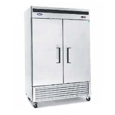 Atosa MBF8503GR 2-door reach-in freezer in stainless steel, front view