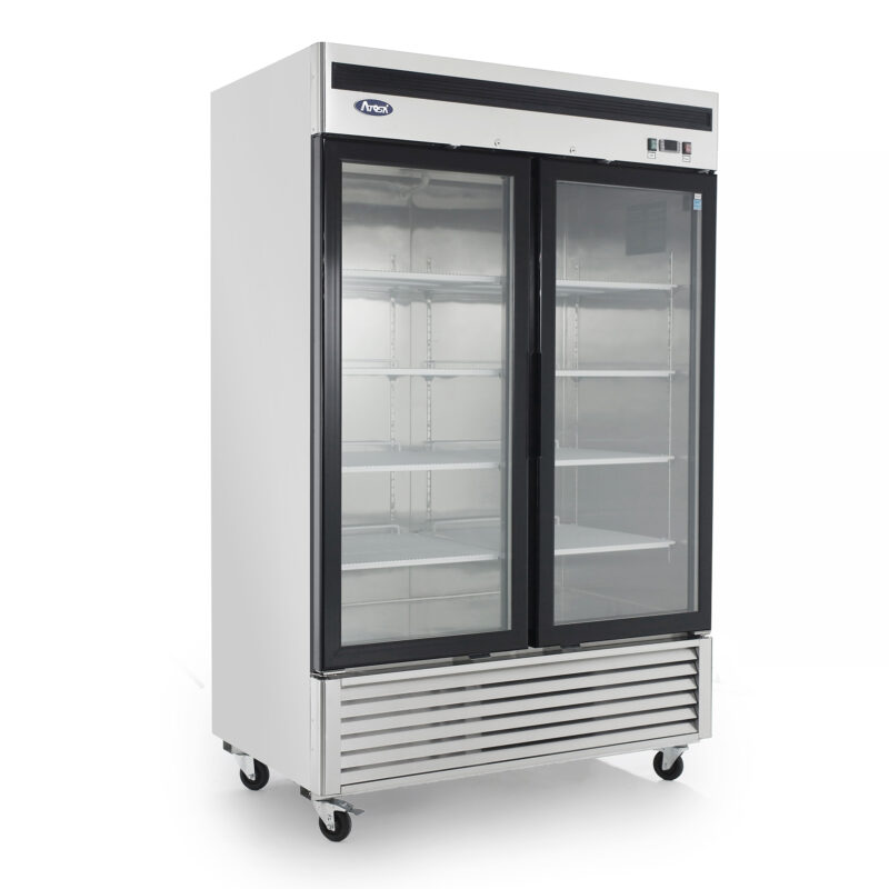 Atosa MCF8707GR 2-Door Glass Door Merchandiser Refrigerator