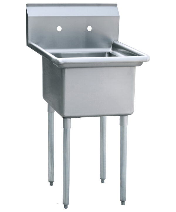 Atosa MRSA-1-N one-compartment commercial sink in stainless steel, front view