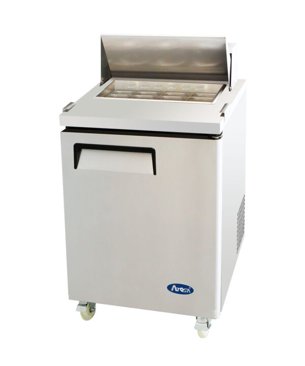 Atosa MSF8301GR 27-inch sandwich/salad prep refrigerator in stainless steel, front view