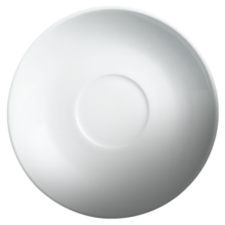 Cameo China 210-80S 6 inch Imperial coffee saucer in white vitrified ceramic, top view