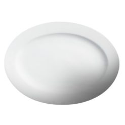Cameo China 210-83 Imperial White 8-1/4 inch oval china platter in white, top view