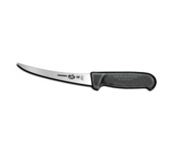 Victorinox 5.6613.15 6-inch curved flexible boning knife in black Fibrox handle, side view