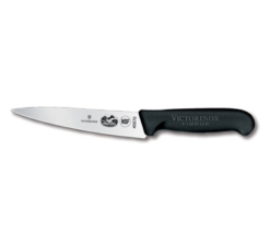 Victorinox 5.2003.15 6 in Fibrox chef knife in black, side profile view