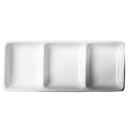 Cameo China 710-027 3-Compartment Rectangular Divided Dish (Case of 48)