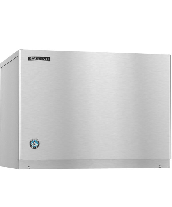 Hoshizaki KMD-530MRJZ remote-cooled crescent cuber ice machine head in stainless steel, front view