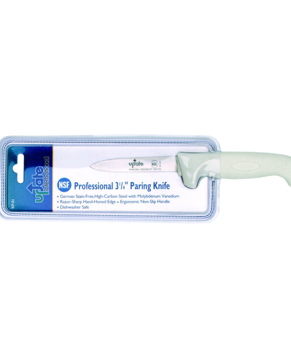 Winco K-40P 3" Paring Knife with White Polypropylene Handle