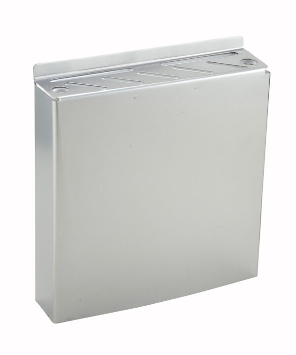 Winco KR-9 stainless steel wall-mount knife rack, front view