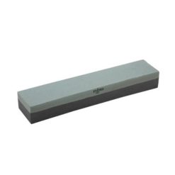 Winco SS-1211 combination sharpening stone in gray carbonized silicon, angled view