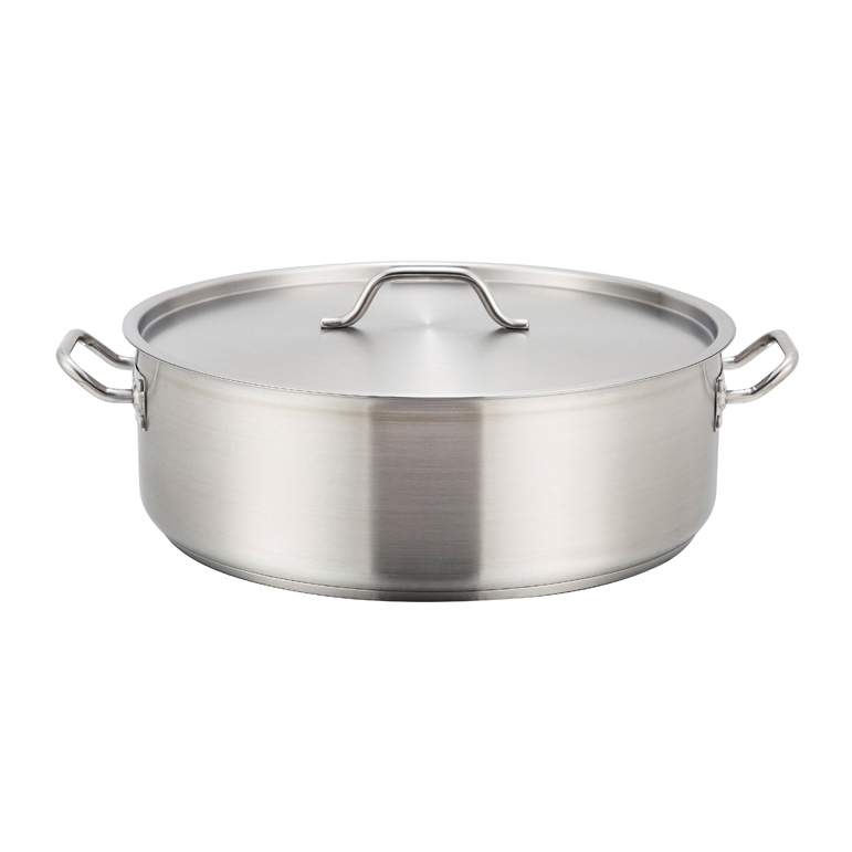 Winco SSLB-25 25 Qt. Stainless Steel Brazier with Cover