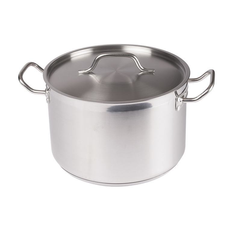 Winco SST-12 12 Qt Stainless Steel Induction Stock Pot with Cover