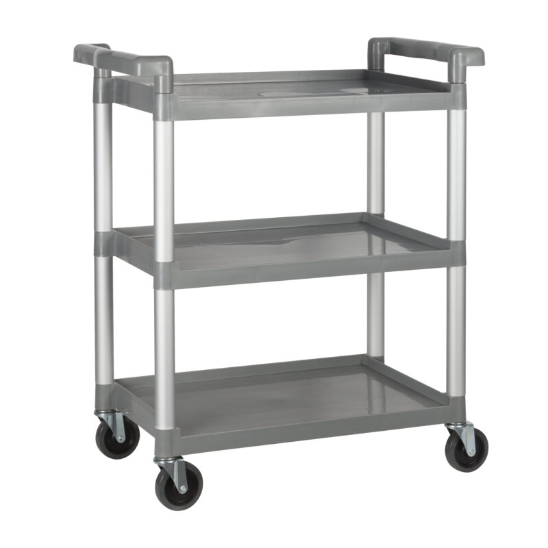 Winco UC-2415G 3-Tier Gray Plastic Utility Cart