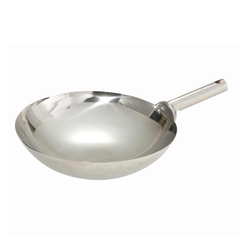 Winco WOK-14W 14" Stainless Steel Chinese Wok