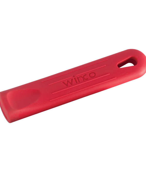 Winco AFP-2HX removable silicone fry pan sleeve in blue, side view