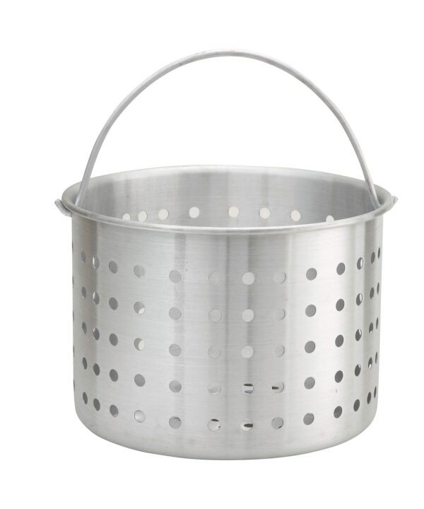 Winco ALSB-40 40 qt perforated aluminum steamer basket, side view