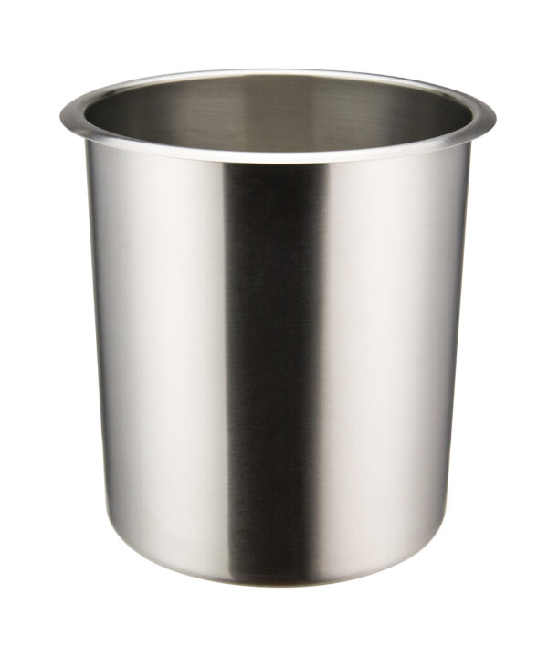 Winco BAM-3.5 3.5 qt stainless steel bain marie pot in mirror finish, front view