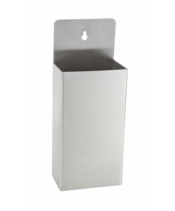 Winco BCH-14 stainless steel bottle cap catcher in silver, wall-mounted front view