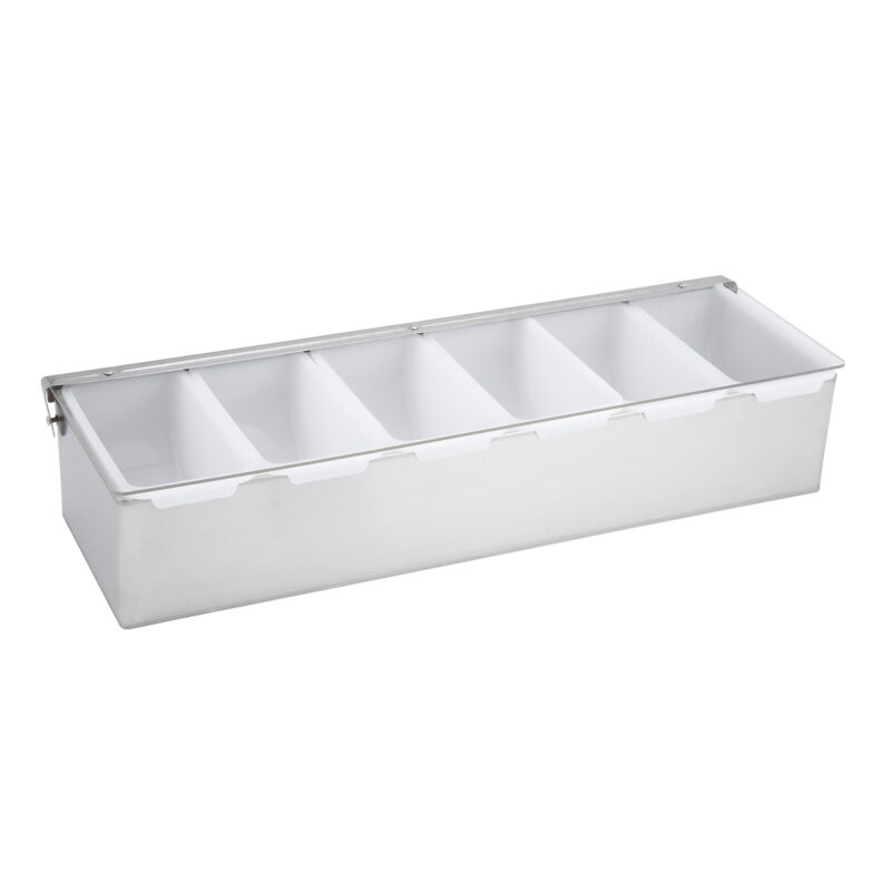 Winco CDP-6 6-Compartment Condiment Dispenser, Stainless Steel