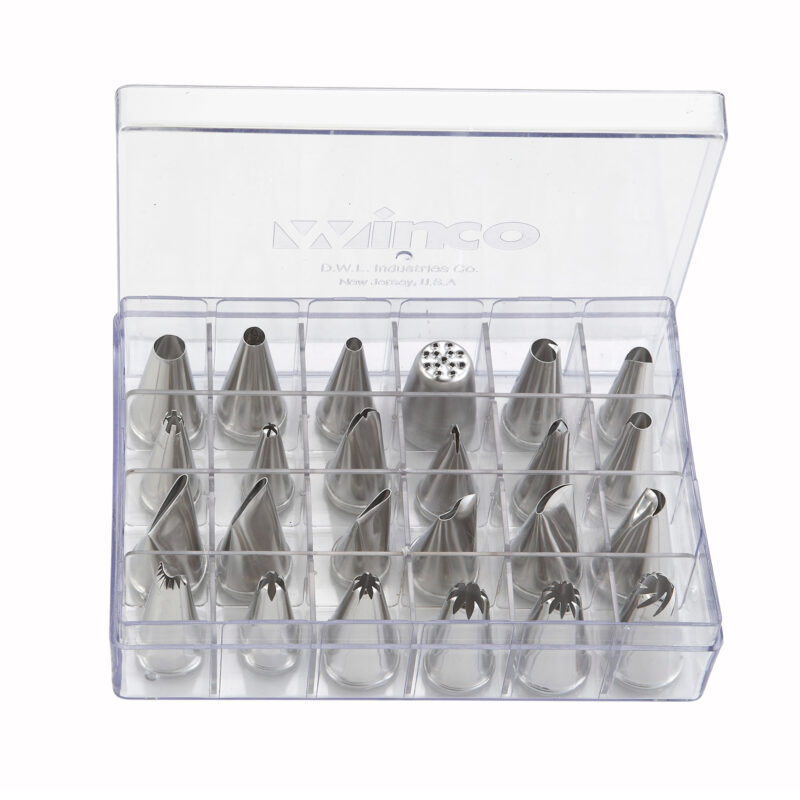 Winco CDT-24 Stainless Steel Cake Decorating Tip Set - (24 Pieces)