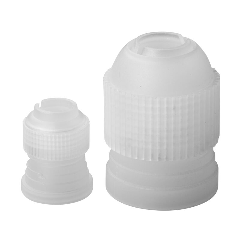 Winco CDTC-2 White Plastic Pastry Couplings - (2-Piece Set)