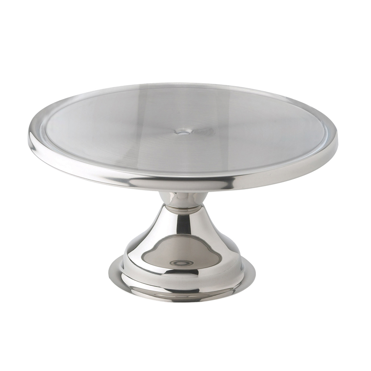 Winco CKS-13 13" Round Stainless Steel Cake Stand