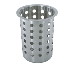 Winco FC-SS perforated flatware cylinder in stainless steel, upright product view