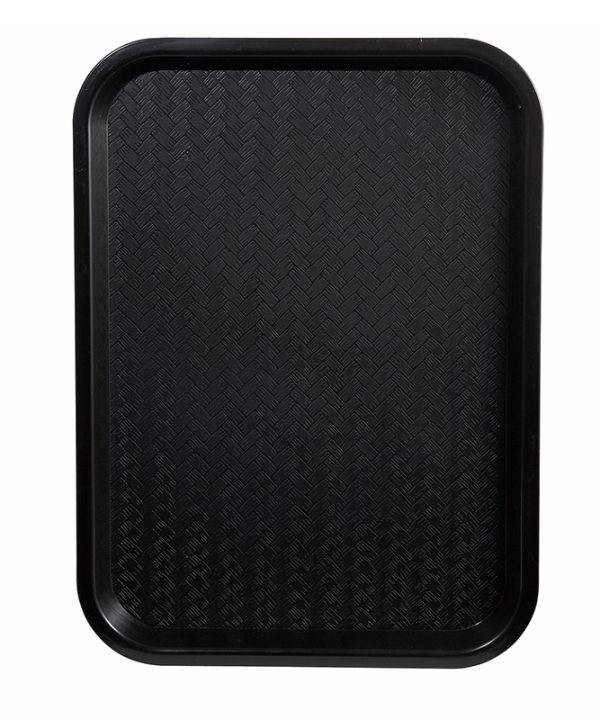 Winco FFT-1216K fast food cafeteria tray in black, top view