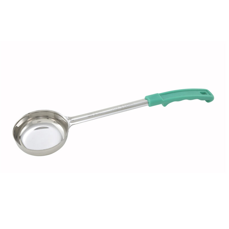 Winco FPS-4 One-Piece Solid Food Portioner w/ Green Polypropylene Handle ( 4 oz. )
