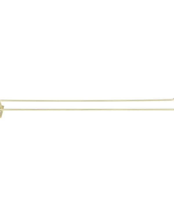 Winco GH-24 24-inch single-channel brass wire glass hanger, overhead mount, front view