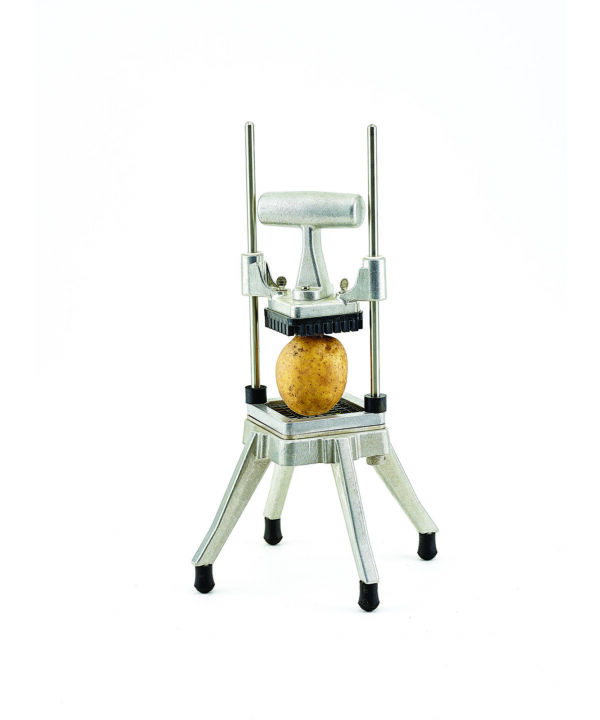 Winco HCD-500 Kattex manual chopper/dicer in stainless steel and cast aluminum, front view