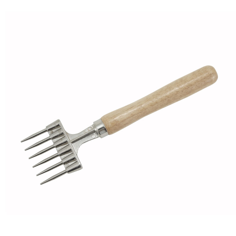 Winco ICH-9 6-Prong Ice Chipper with Wood Handle
