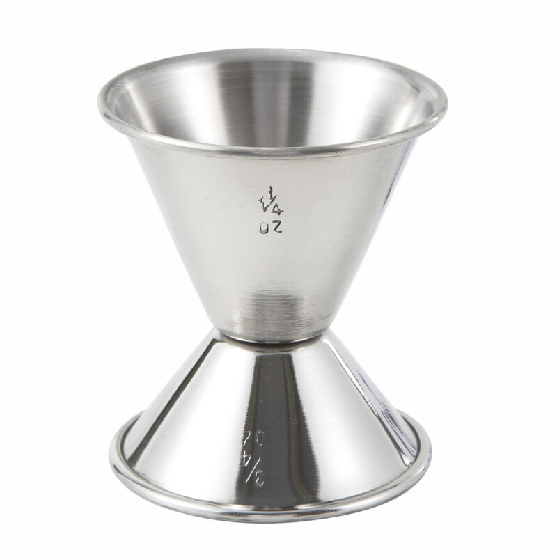 Winco J-2 Stainless Steel Double Cocktail Jigger (3/4 oz. & 1-1/4 oz.)