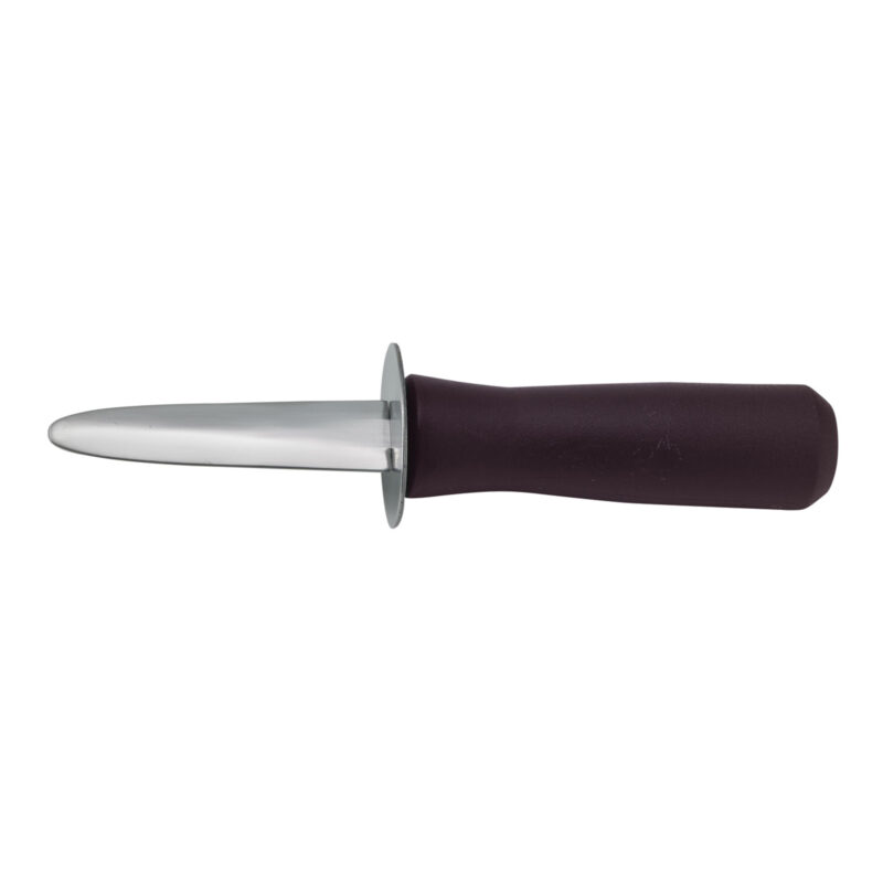 Winco KCL-5P 3" Oyster and Clam Knife, Black Plastic Handle