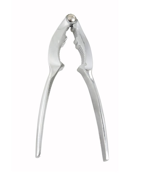 Winco LC-03 double jaw lobster and nut cracker in chrome-plated zinc alloy, side view