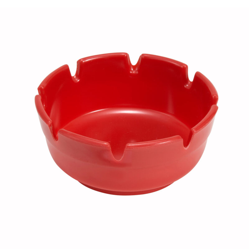 Winco MAS-4R Red Melamine Ashtray, 4 in. Round