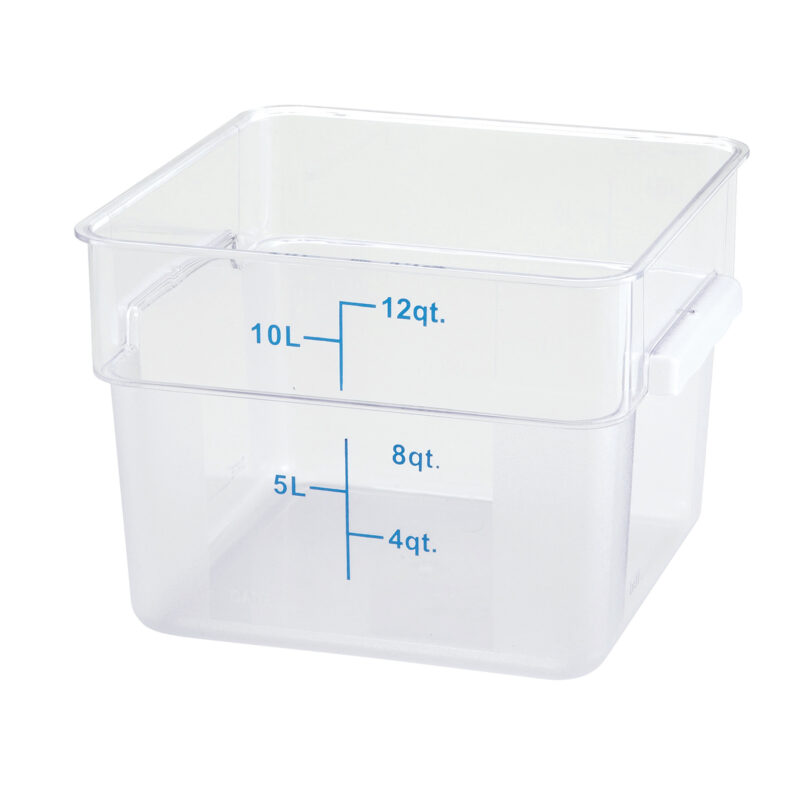 Winco PCSC-12C 12 Qt. Clear Square Polycarbonate Food Storage Container