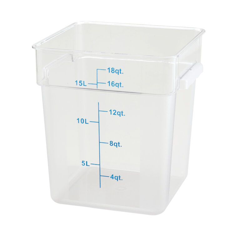 Winco PCSC-18C 18 Qt. Clear Square Polycarbonate Food Storage Container