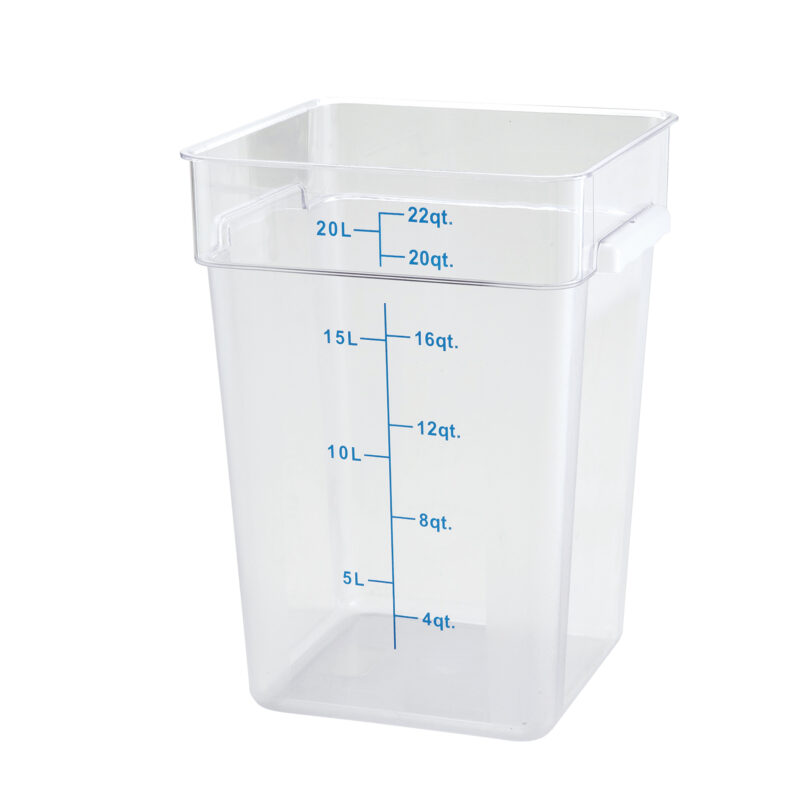 Winco PCSC-22C 22 Qt. Square Polycarbonate Food Storage Container
