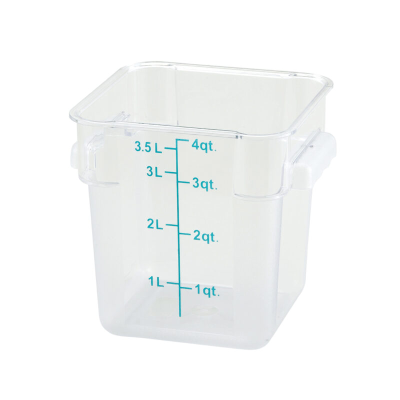 Winco PCSC-4C 4 Qt. Clear Square Food Storage Container
