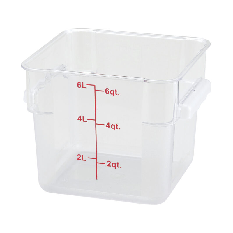 Winco PCSC-6C 6 Qt. Clear Square Food Storage Container