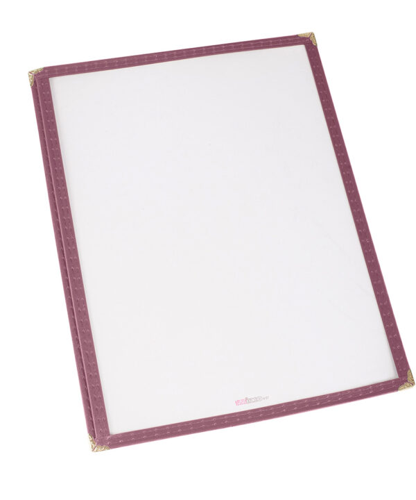 Winco PMC-9U single-pocket menu cover in burgundy, front view