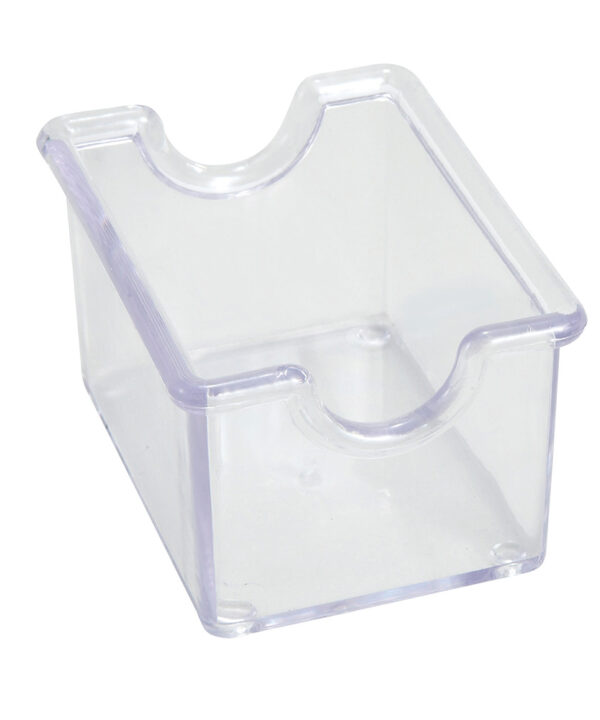 Winco PPH-1C sugar packet holder in clear plastic, front view