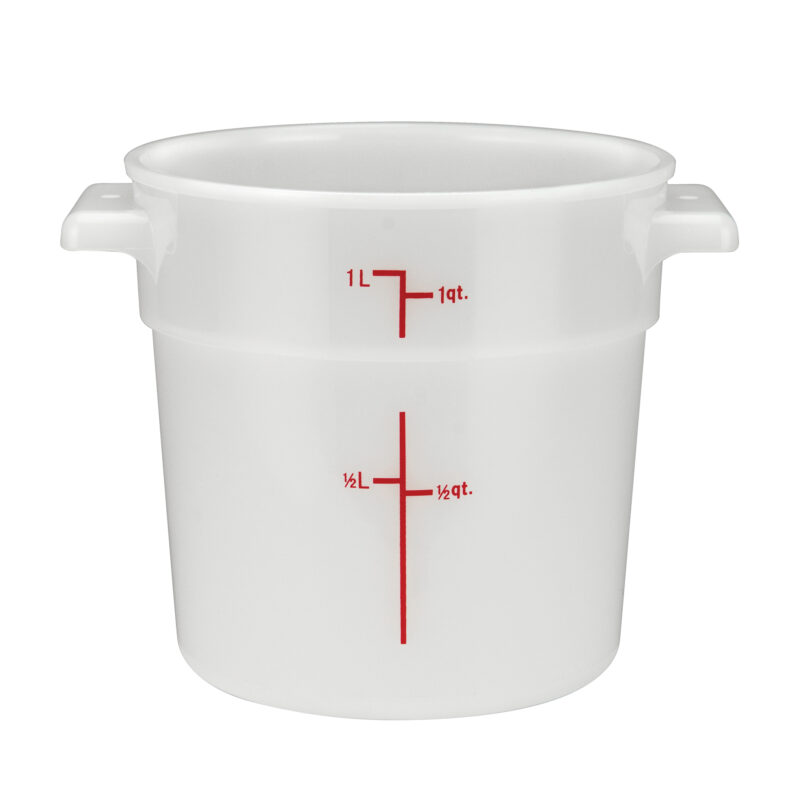 Winco PPRC-1W 1 qt. White Round Food Storage Container