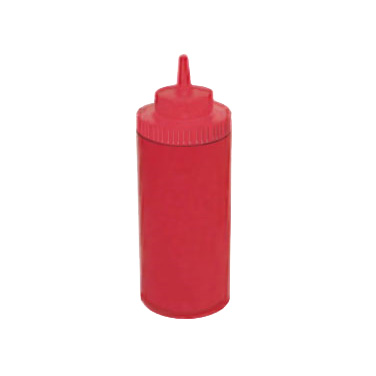 Winco PSW-16R 16 oz Red Wide-Mouth Squeeze Bottle (6-Pack)