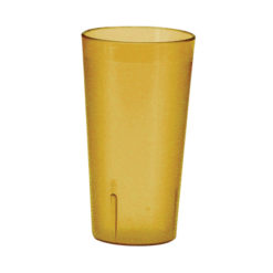 Winco PTP-24A 24 oz pebbled tumbler in amber, front view
