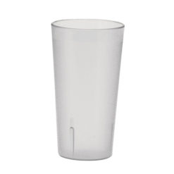 Winco PTP-24C 24 oz clear pebbled plastic tumbler, front view