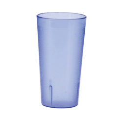 Winco PTP-32B 32 oz pebbled plastic tumbler in blue, front view