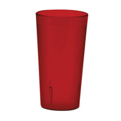 Winco PTP-32R 32 oz pebbled plastic tumbler in red, side view